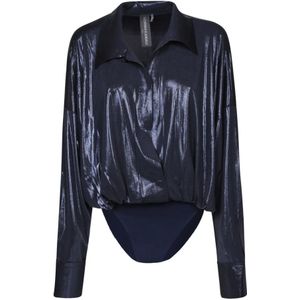 Norma Kamali, Dames, Tops, Blauw, Maat: S