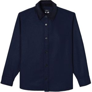 A.p.c., Heren, Overhemden, Blauw, Maat: S Katoen,