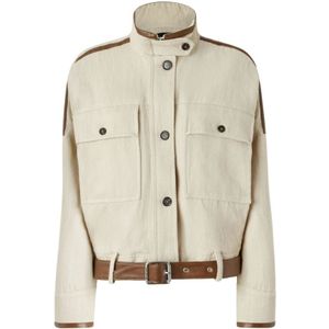 Pinko, Dames, Jassen, Beige, Maat: S Viscose,