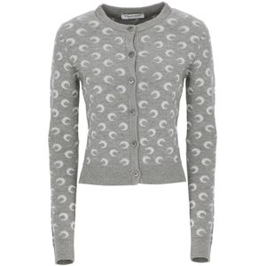 Marine Serre, Dames, Truien, Grijs, Maat: M Wol,