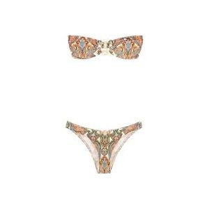 Zimmermann Paisley Bikini met Metalen Knoop , Multicolor , Dames , Maat: L