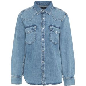 AG Jeans, Dames, Blouses & Shirts, Blauw, Maat: L Denim,