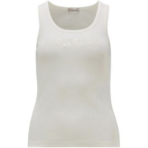 Moncler, Dames, Tops, Wit, Maat: M Katoen,