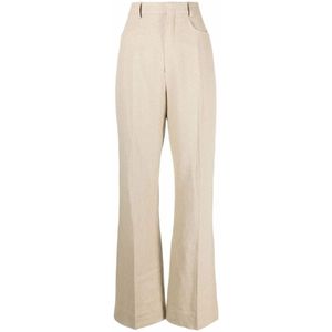 Jacquemus, Dames, Broeken, Beige, Maat: S Katoen,