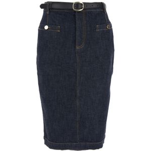 Self Portrait, Dames, Rokken, Blauw, Maat: L Denim,