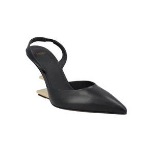 Fendi Leather heels , Black , Dames , Maat: 40 1/2 EU
