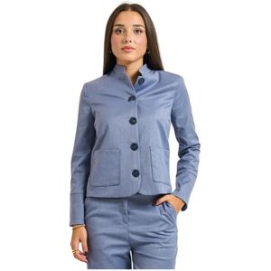 Alessia Santi, Dames, Jassen, Blauw, Maat: S Viscose,