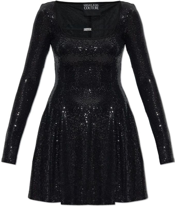Versace Jeans Couture - Jurk - Zwart - Glinsterende Pailletten