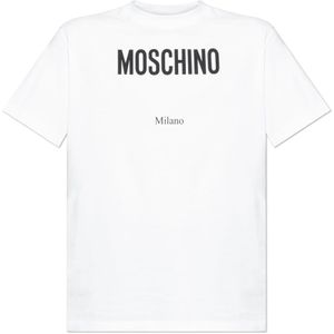 Moschino, Heren, Tops, Wit, Maat: L Katoen,