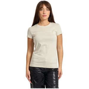 Armani Exchange, Dames, Tops, Beige, Maat: M Katoen,