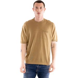 Paolo Pecora, Heren, Truien, Bruin, Maat: M Katoen,