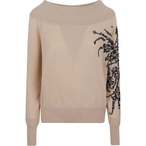 Ermanno Scervino, Dames, Truien, Beige, Maat: XS Kasjmier,