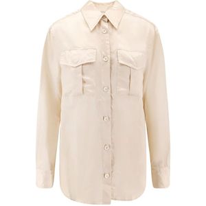 Aspesi, Dames, Blouses & Shirts, Beige, Maat: S Viscose,