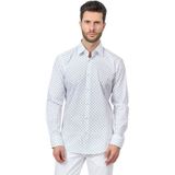 Hugo Boss - Overhemd - Wit - Katoen - Microprint - Kent Kraag