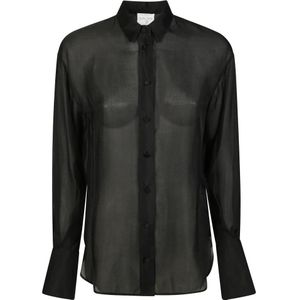 Forte Forte, Dames, Blouses & Shirts, Zwart, Maat: XS