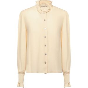 Valentino Garavani, Dames, Blouses & Shirts, Beige, Maat: XS Zijde,