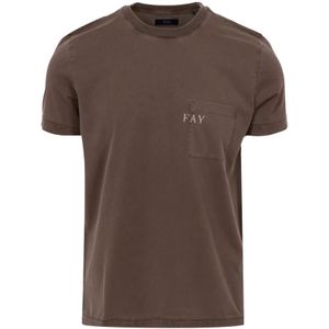 Fay, Heren, Tops, Bruin, Maat: 3XL Katoen,