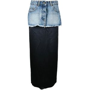 Semicouture, Dames, Rokken, Blauw, Maat: W30 Katoen,