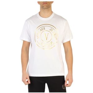 Versace Jeans Couture, Heren, Tops, Wit, Maat: S Katoen,