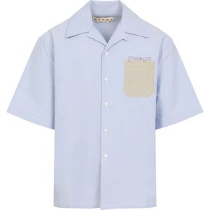 Marni, Heren, Overhemden, Blauw, Maat: M Katoen,