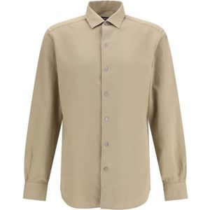 Ermenegildo Zegna, Heren, Overhemden, Beige, Maat: L Katoen,