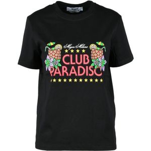 Msgm, Dames, Tops, Zwart, Maat: S Katoen,