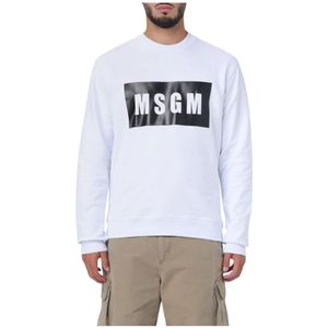 Msgm, Heren, Sweatshirts & Hoodies, Wit, Maat: XL Katoen,