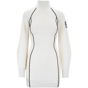 Elisabetta Franchi, Dames, Jurken, Wit, Maat: XS Wol,