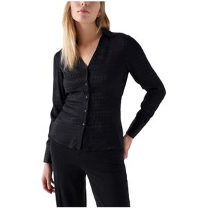 Salsa, Dames, Blouses & Shirts, Zwart, Maat: XS Viscose,