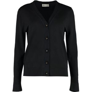 Tory Burch, Dames, Truien, Zwart, Maat: L Zijde,