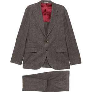 Brunello Cucinelli, Heren, Pakken, Bruin, Maat: M Zijde,