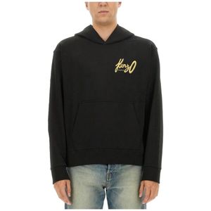 Kenzo, Heren, Sweatshirts & Hoodies, Zwart, Maat: M Katoen,
