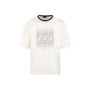 Fendi Gradient Print T-Shirt Casual Stijl , White , Heren , Maat: XS