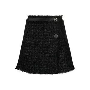 Versace Zwarte Vichy Mini Rok , Black , Dames , Maat: 2XS