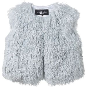 Luisa Cerano - Vest - Blauw - Faux-fur - Kortere Snit