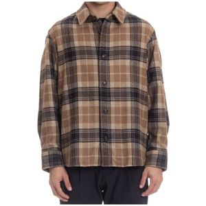 A.p.c., Heren, Overhemden, Beige, Maat: L Wol,