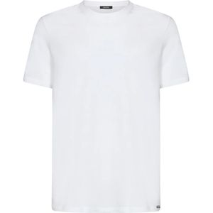 Tom Ford - Geribbelde T-shirt - Wit - Katoen - Korte Mouwen