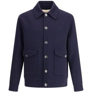 Valentino, Heren, Jassen, Blauw, Maat: L Wol,
