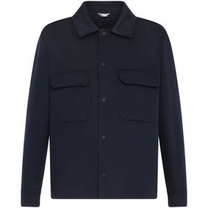 Herno, Heren, Jassen, Blauw, Maat: S Wol,