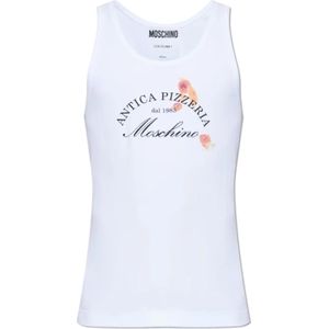 Moschino, Heren, Tops, Wit, Maat: M Viscose,