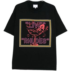 Rhude, Heren, Tops, Zwart, Maat: S