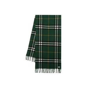 Burberry Kasjmier Ruit Sjaal - Groen , Green , unisex , Maat: ONE Size