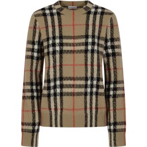 Burberry, Dames, Truien, Beige, Maat: L Wol,