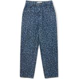 Sofie Schnoor - Blauwe Mom Jeans - Dames - Katoen - Met Luipaardprint