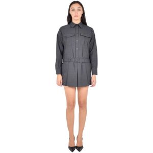 P.a.r.o.s.h., Dames, Jurken, Grijs, Maat: XS Wol,