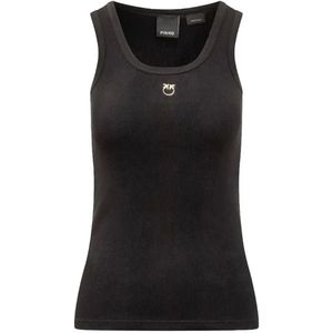 Pinko, Dames, Tops, Zwart, Maat: S Poliester,