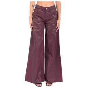 Laneus, Dames, Broeken, Rood, Maat: 2XS Denim,