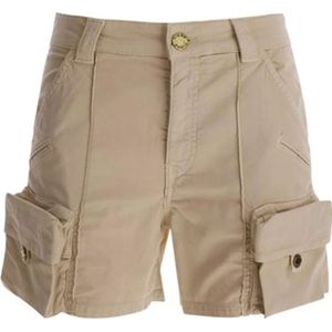 Pinko, Dames, Korte broeken, Beige, Maat: M Katoen,