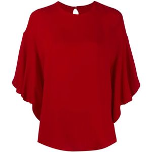 Valentino, Dames, Blouses & Shirts, Rood, Maat: XS Zijde,