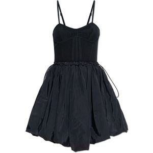 The Attico, Dames, Jurken, Zwart, Maat: XS Leer,